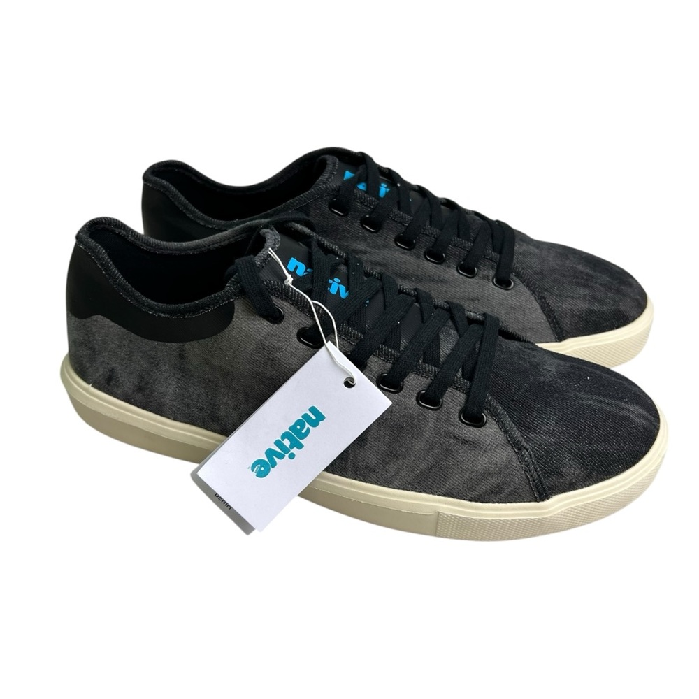 Native NWT Men's 10 Monte Carlo Denim Black and Gray Casual Sneakers
